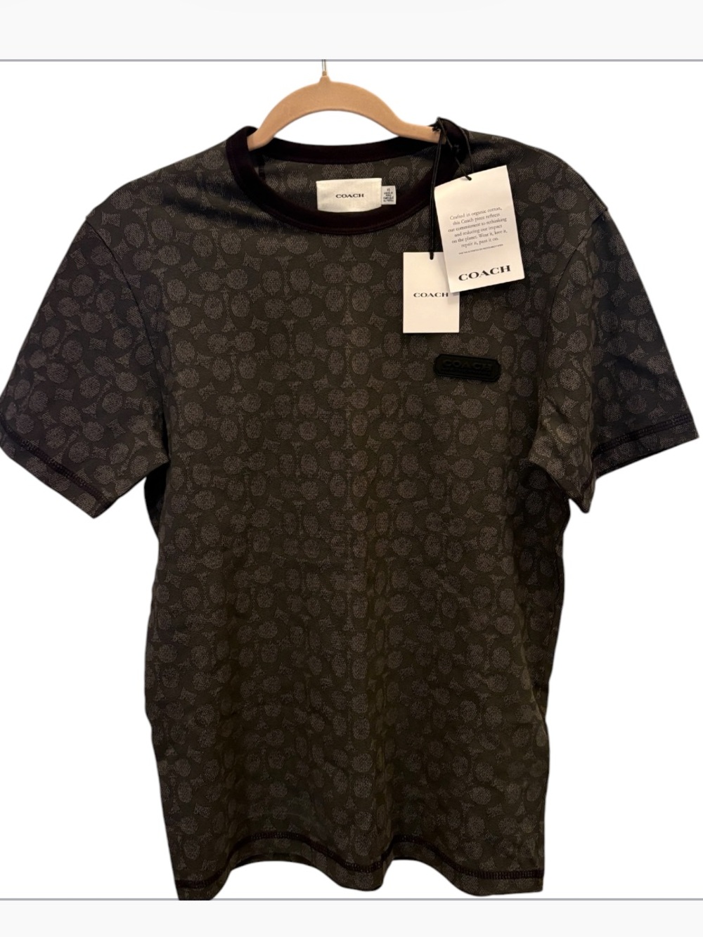 Coach Charcoal Signature Essential T-Shirt Cotton Size XS